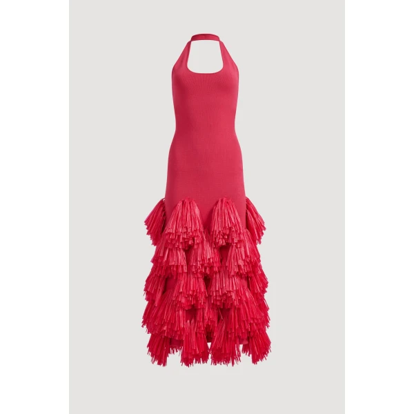 Aje Elva Raffia Knit Midi Dress, view 3
