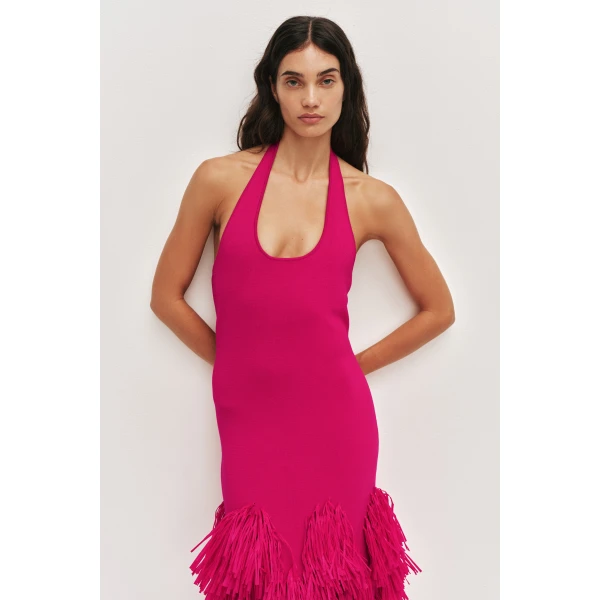 Aje Elva Raffia Knit Midi Dress, view 4