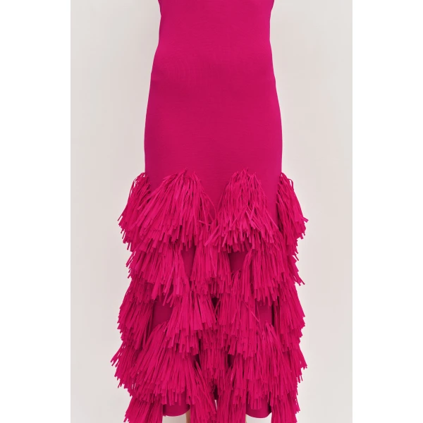 Aje Elva Raffia Knit Midi Dress, view 5