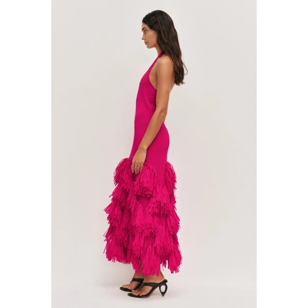 Aje Elva Raffia Knit Midi Dress, view 6