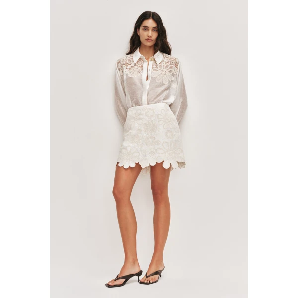 Aje Gia Embroidered Mini Skirt, view 2