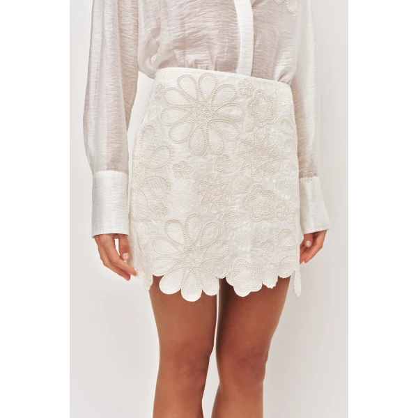 Aje Gia Embroidered Mini Skirt, view 4