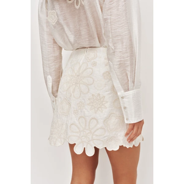 Aje Gia Embroidered Mini Skirt, view 7