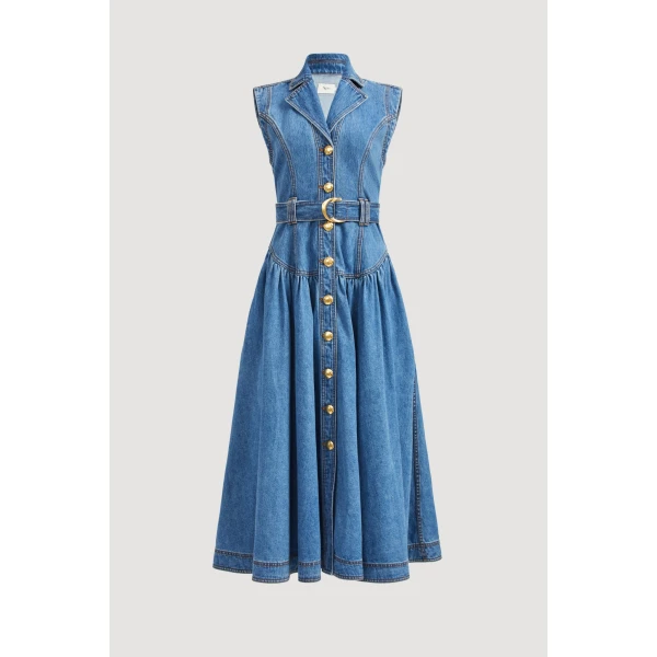 Aje Liliana Denim Midi Dress, view 3