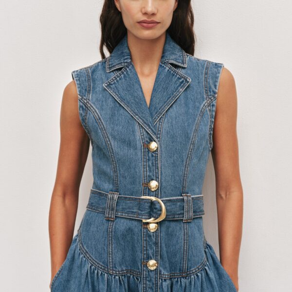 Aje Liliana Denim Midi Dress, view 4