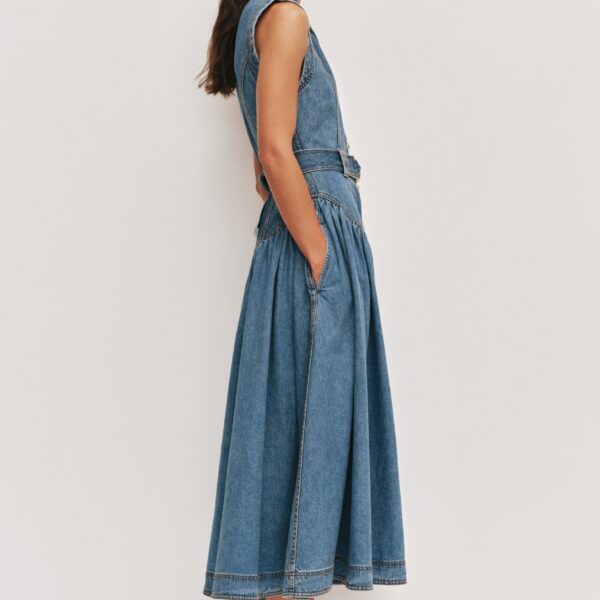Aje Liliana Denim Midi Dress, view 5