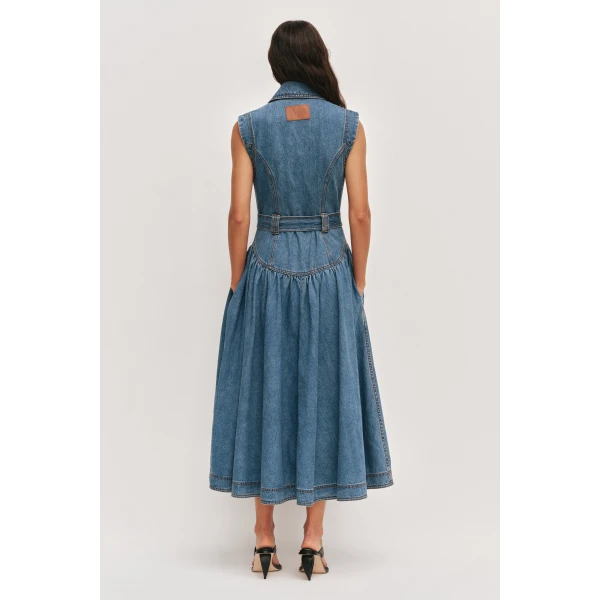 Aje Liliana Denim Midi Dress, view 6