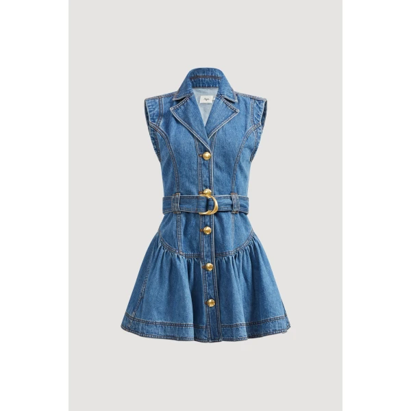 Aje Liliana Denim Mini Dress, view 3