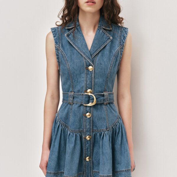 Aje Liliana Denim Mini Dress, view 4