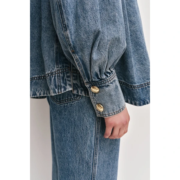 Aje Lorraine Denim Blouse, view 5