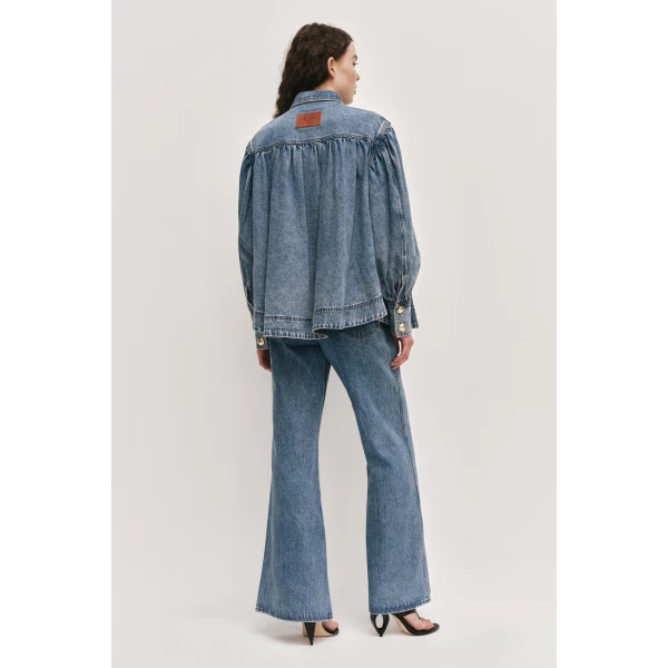 Aje Lorraine Denim Blouse, view 7