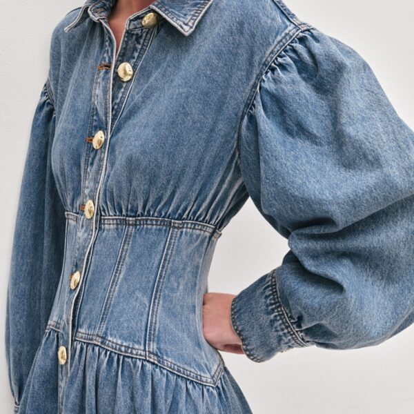 Aje Lorraine Denim Midi Dress, view 5