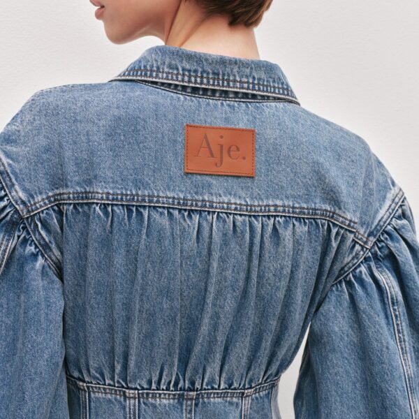 Aje Lorraine Denim Midi Dress, view 6