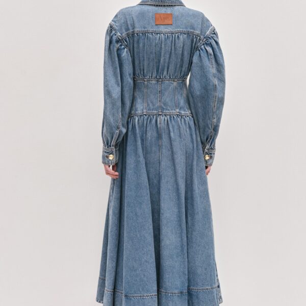 Aje Lorraine Denim Midi Dress, view 7