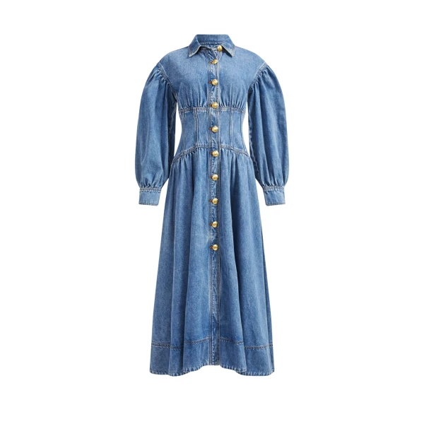 Aje Lorraine Denim Midi Dress