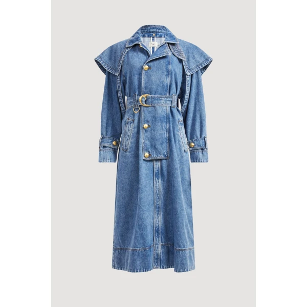 Aje Lorraine Denim Trench Coat, view 3