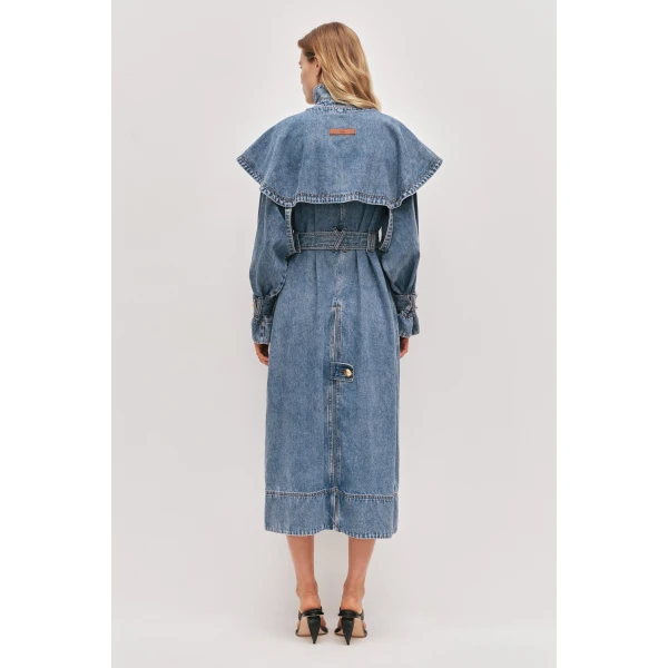 Aje Lorraine Denim Trench Coat, view 6
