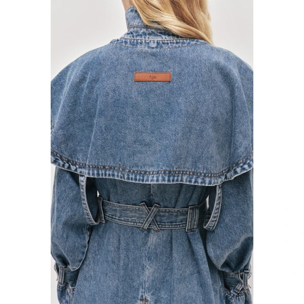 Aje Lorraine Denim Trench Coat, view 7