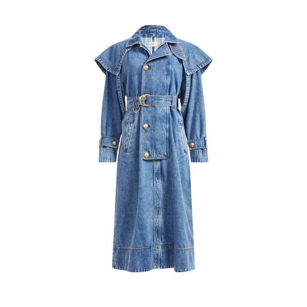 Aje Lorraine Denim Trench Coat