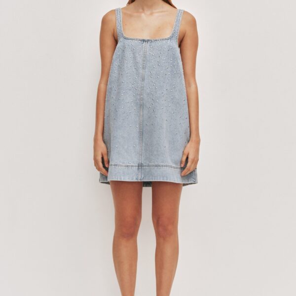 Aje Lucina Stud Denim Mini Dress, view 2
