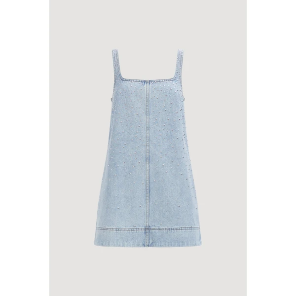 Aje Lucina Stud Denim Mini Dress, view 3