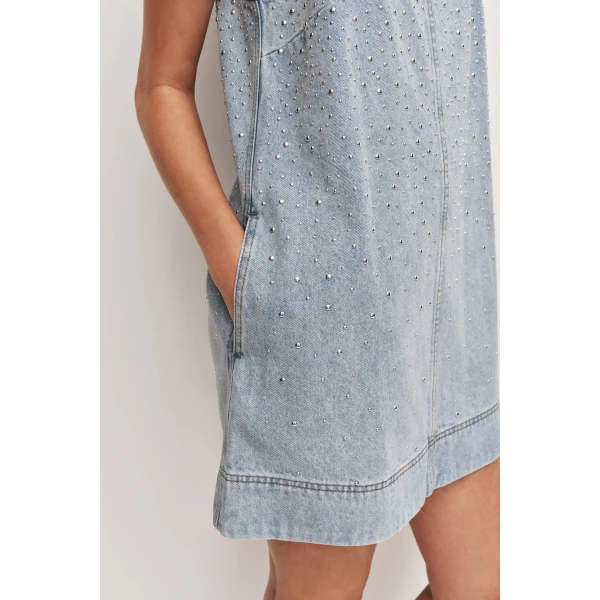 Aje Lucina Stud Denim Mini Dress, view 5