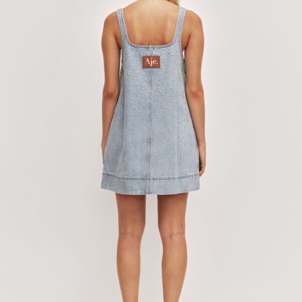 Aje Lucina Stud Denim Mini Dress, view 7