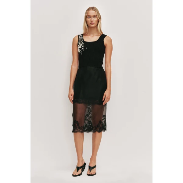 Aje Marlene Pearl Knit Tank, view 2