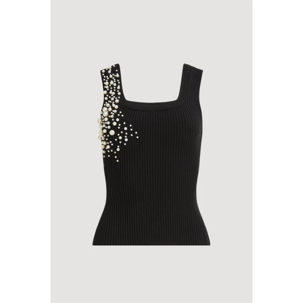 Aje Marlene Pearl Knit Tank, view 3