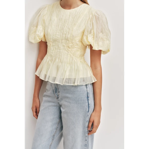 Aje Ophelia Lace Top, view 4