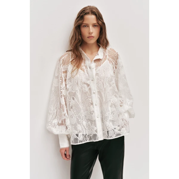 Aje Pippa Lace Blouse, view 4
