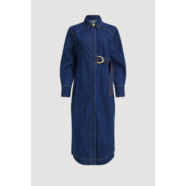Aje Seren Denim Midi Dress, view 3