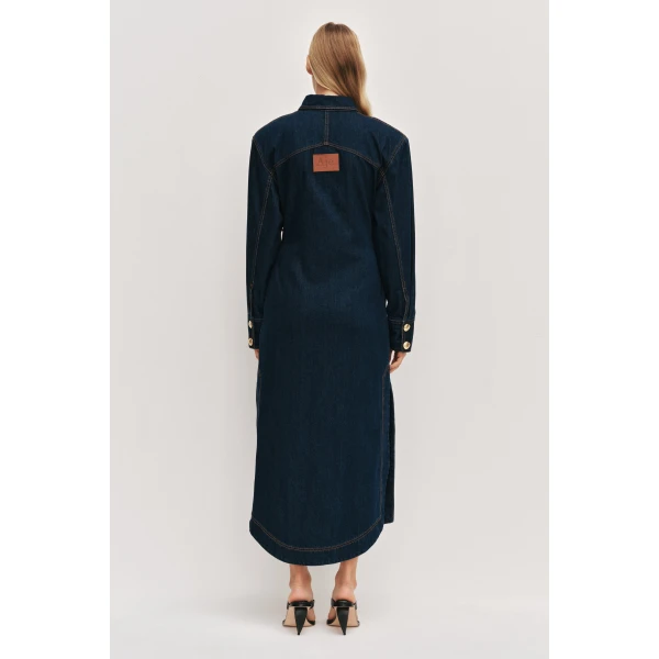 Aje Seren Denim Midi Dress, view 7