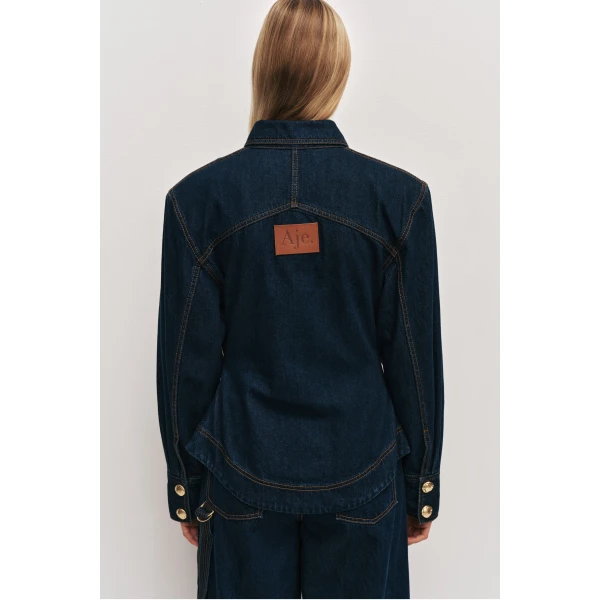 Aje Seren Denim Shirt, view 7