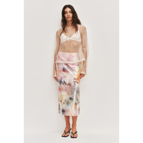 Aje Sybilla Sequin Midi Skirt, view 2