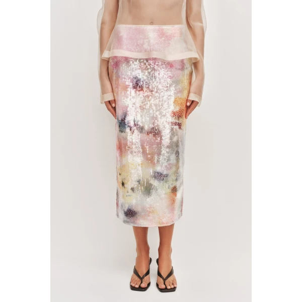 Aje Sybilla Sequin Midi Skirt, view 4