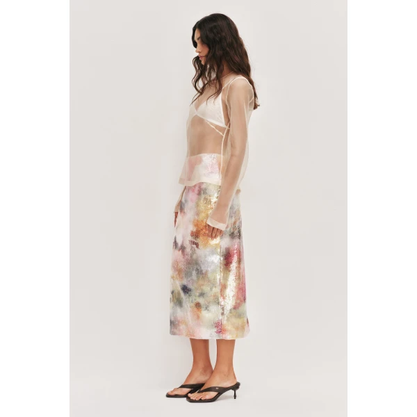 Aje Sybilla Sequin Midi Skirt, view 6
