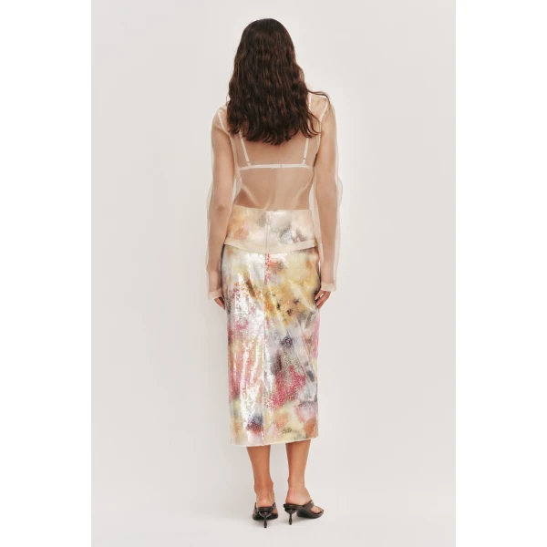 Aje Sybilla Sequin Midi Skirt, view 8