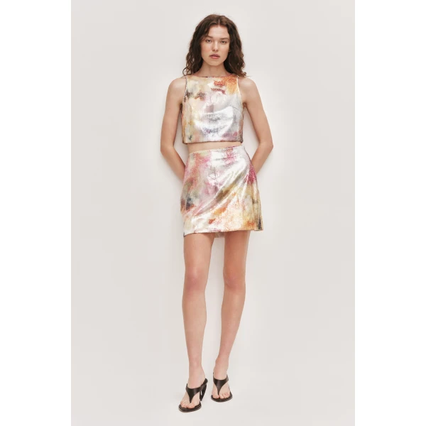 Aje Sybilla Sequin Mini Skirt, view 2