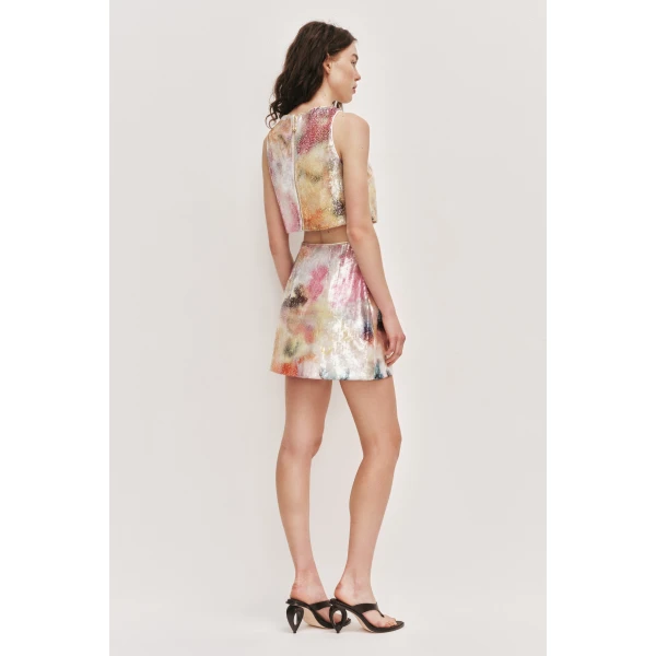 Aje Sybilla Sequin Mini Skirt, view 8