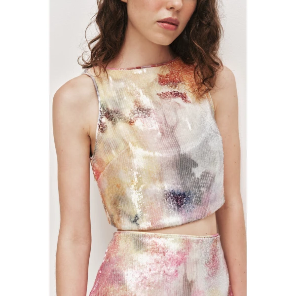 Aje Sybilla Sequin Top, view 5