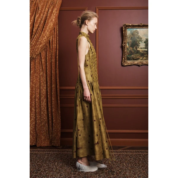 Alemais Astro Gown Olive, view 3