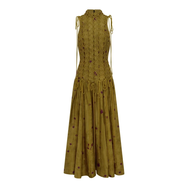 Alemais Astro Gown Olive