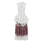 Alemais Bobby V-Neck Embroidered Midi Dress