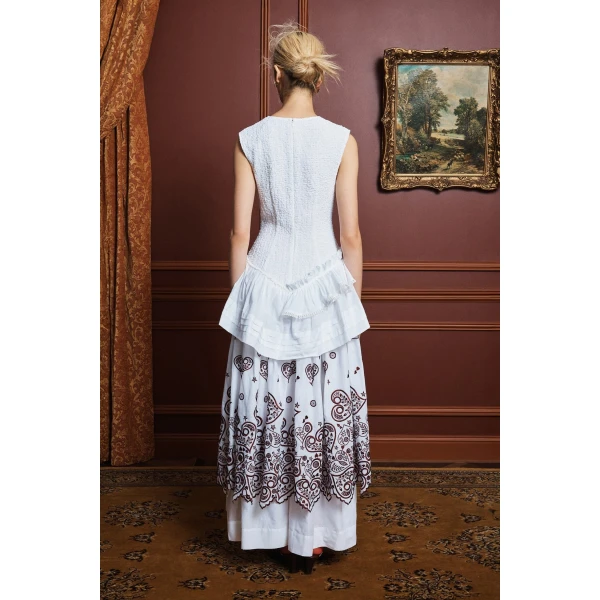 Alemais Bobby V-Neck Embroidered Midi Dress, view 4