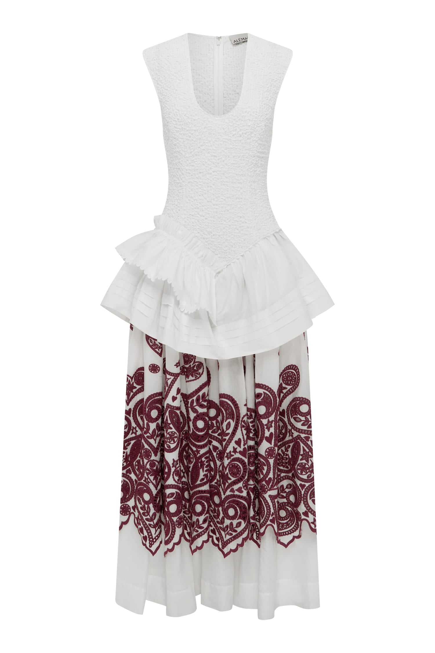 Alemais Bobby V-Neck Embroidered Midi Dress  Sustainable Dresses with Alémais print -  Luxury Handbags Australian Designer