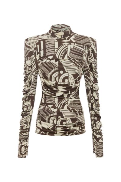 Alemais Lori Ruched Top  Sustainable Tops with Alémais print -  Luxury Handbags Australian Designer