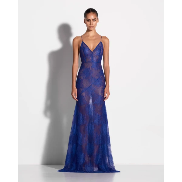 Alex Perry Bikini Gown in Lace, Cobalt, view 2