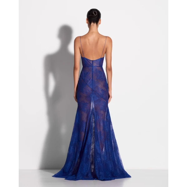 Alex Perry Bikini Gown in Lace, Cobalt, view 3
