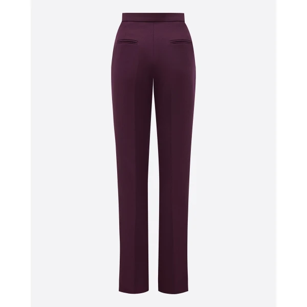 Alex Perry Flare Trouser in Wool Suiting, Aubergine, view 4